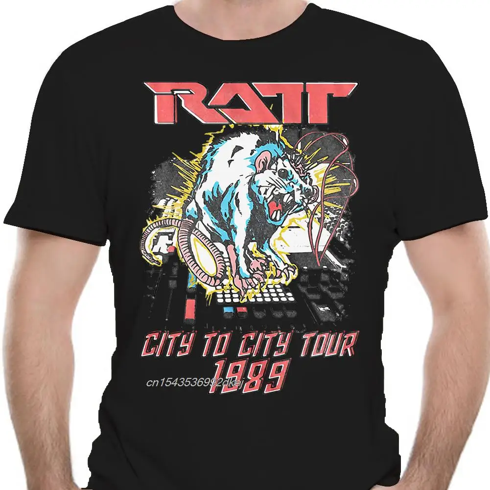 Ratt 80s الفرقة الفئران على استوديو جهاز تحكم في الموسيقى الكبار T قميص المعادن الثقيلة الموسيقى