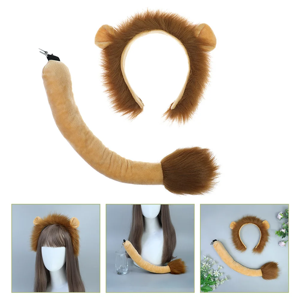 

Lion Headband Make Dress Up Accessories Party Costume Accessory Clothing Plush Tail Prop Child Animal Cosplay