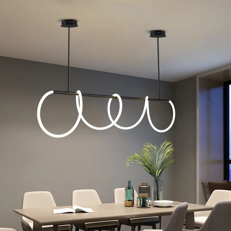 Modern Long Hose Led Ceiling Chandelier for Table Dining Room Kitchen Bar Pendant Lighting Suspension Design Lusters Luminaires 2
