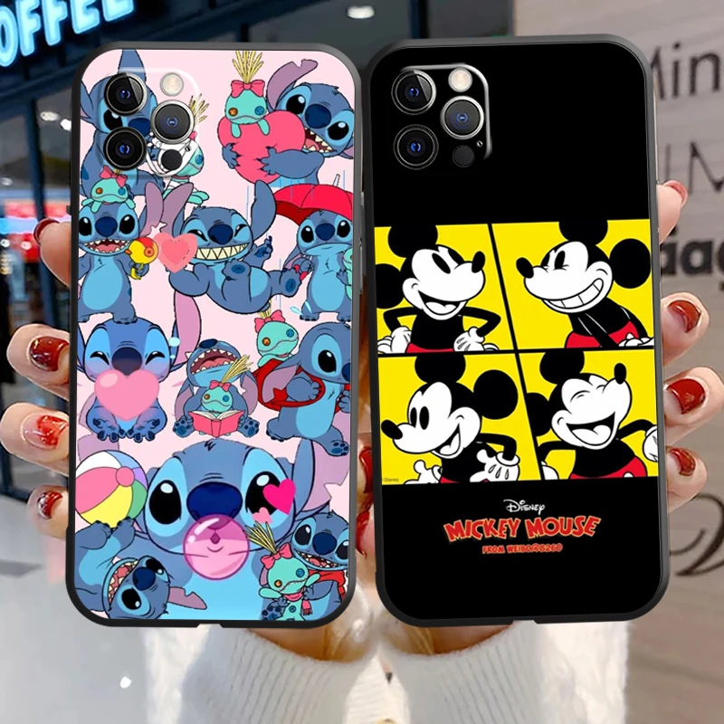

Disney Mickey Phone Cases For iPhone 11 12 Pro MAX 6S 7 8 Plus XS MAX 12 13 Mini X XR SE 2020 Cases Soft TPU Carcasa Back Cover