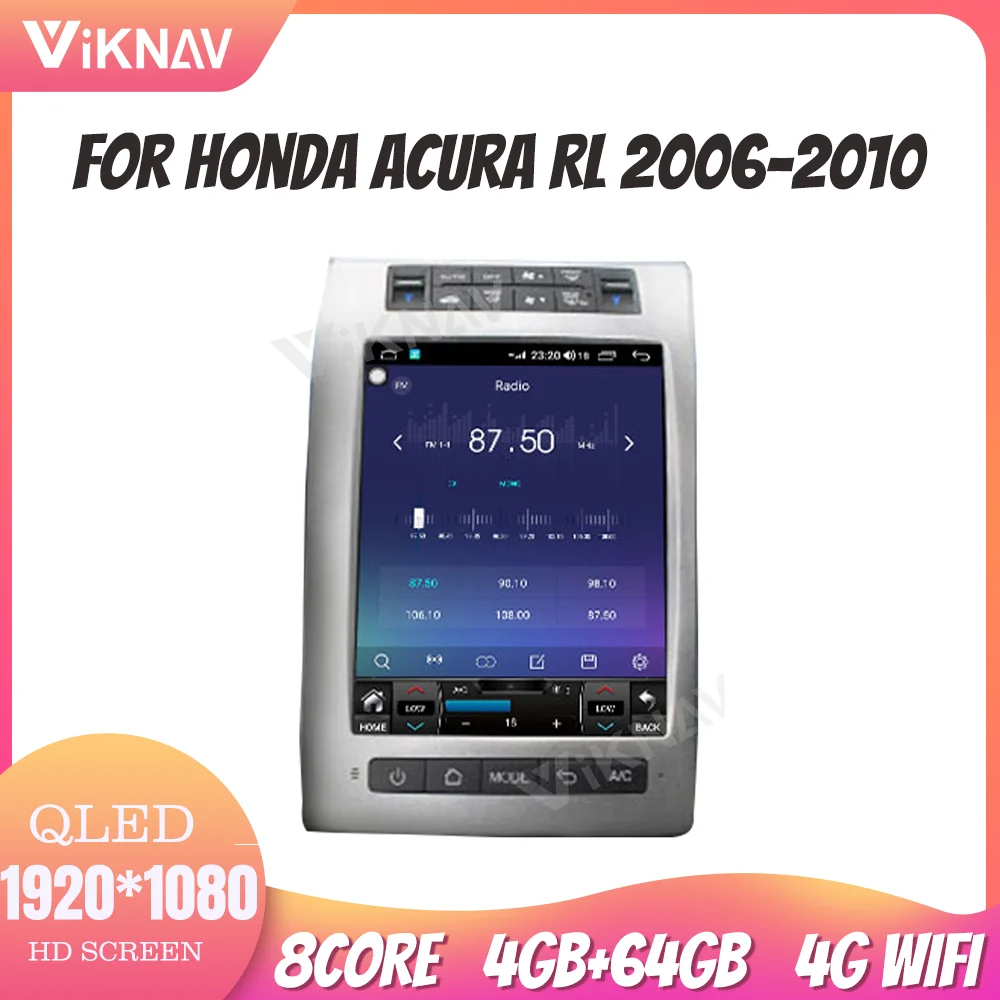 

128G Carplay Radio For Honda Acura RL 2006-2010 Steering Wheel Control Rear View 1080P HD Navigation GPS DVD Multimedia