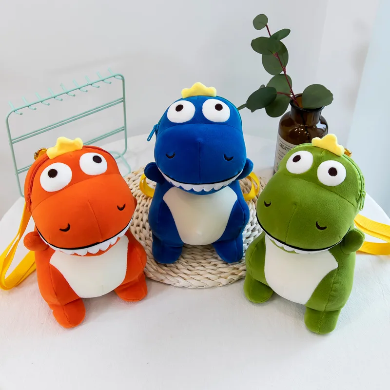 

New Cute Plush Dinosaur Doll Bag Children Cartoon Shoulder Messenger Bag Ladies Mini Money Mobile Phone Bag Fashion Wallet