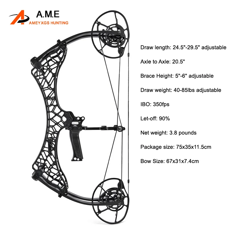 

40-85lbs блочный лук регулируемый 350fps отпустите 90% короткой оси 20,5 "правая рука для стрельбы на открытом воздухе Охота стрельба из лука блочный ...
