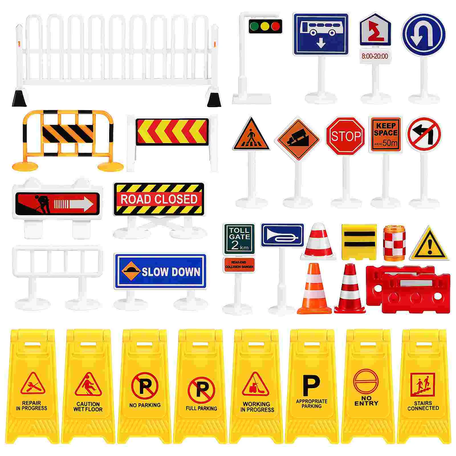 

69 Pcs Street Traffic Signs Simulated Traffic Barrier Signs Educational Playthings for Traffic