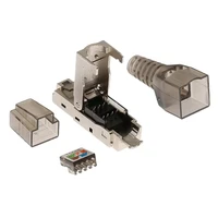 cat6a termination plug network connector modular plugs shielded connectors ethernet cable adapter metal shielded shell