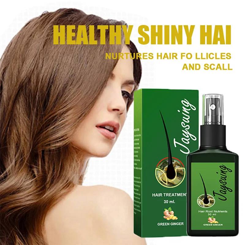 

Ginger Hair Growth Serum Spray Fast Grow Hair Essential Oils Prevent Hair Loss Dry Frizzy Scalp Treatment Men Women Health Care