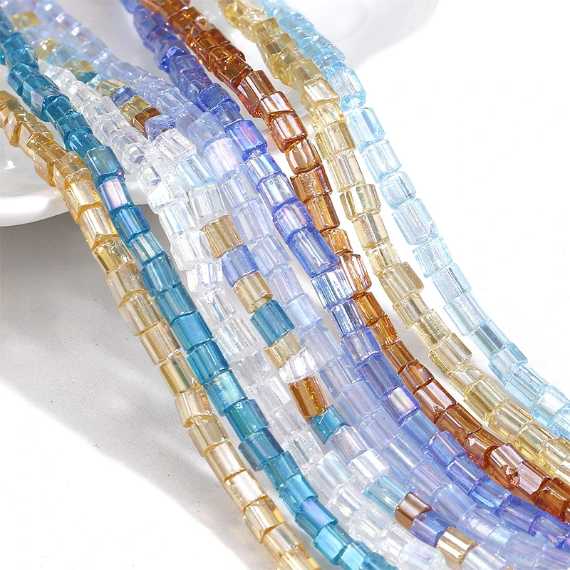 

1 струна около 90 зерен 4*4 мм, квадратное женское украшение, ожерелье, аксессуары, материалы