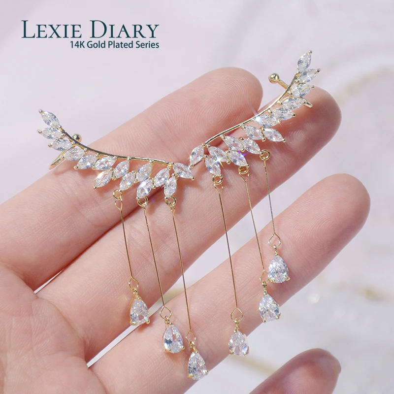 

Серьги-гвоздики женские Lexie Diary, корейские, прозрачные, с фианитами