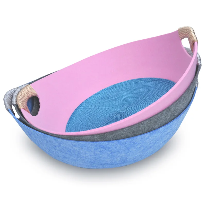 

Cat Bed Litter Tray Kittens Felt Round Pet Nest Basket Cat Bowl Mat Four Season Sleeping House with Cushion Cat Accessories