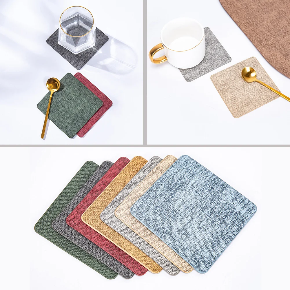 

PU Leather Table Mat Placemats For Table Waterproof Non-Slip Table Napkin Coaster Mat For Dishes Tableware Kitchen Accessories