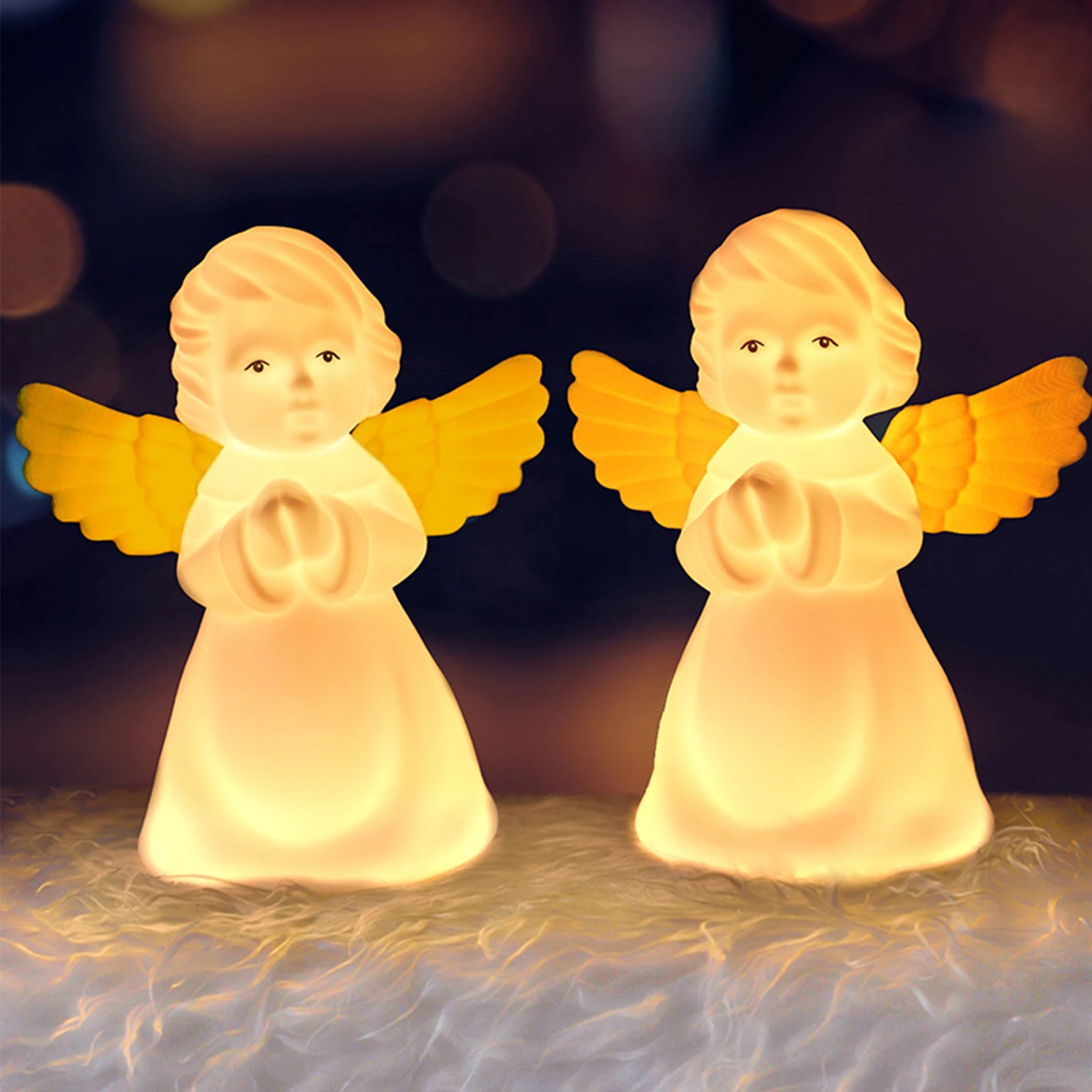 

Angel Night Light USB Rechargeable Night Lamp RGB Colorful LED Bedside Table Bedroom Decoration For Kids Happy Birthday Gift