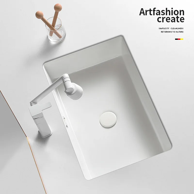 

Small Size Drop-in Sink Ceramic Embedded Wash Basin round Integrated Washbasin Wash Basin