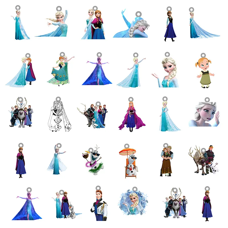 Disney Frozen Princesses Elsa Anna Snow Anime Pattern Hot Sale Epoxy Resin Pendants Acrylic Jewelry DIY Making Accessory DIY199
