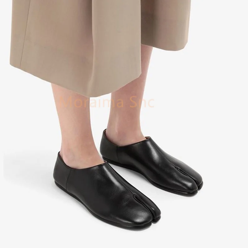 Soft Cowhide Split Toe Shoes for Women Ballet Single Shoes Flats Casual Shoes Solid Color Comfortable Breathable Ladies Shoe