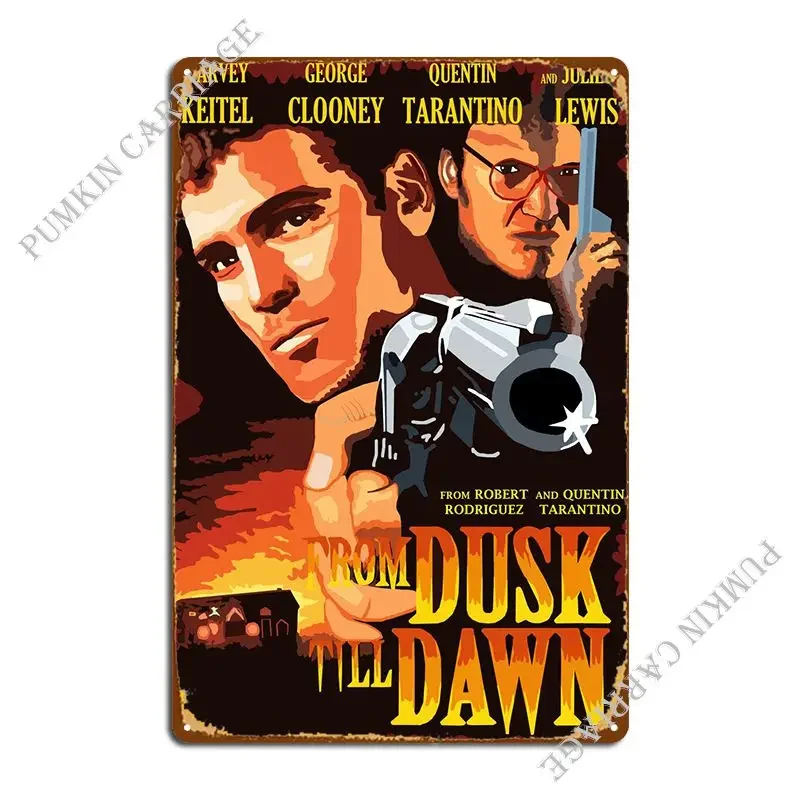 Фото От Сумерки Till Dawn, металлическая табличка, постер, клубный бар, кинотеатр, настенная табличка, вечерние жестяные вывески, постер №1