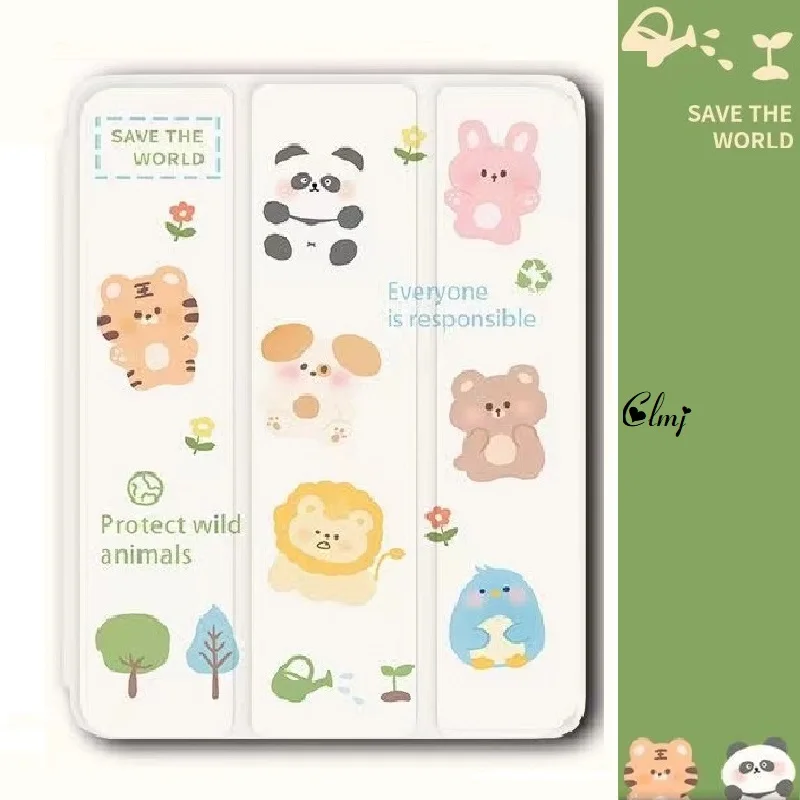 

Clmj Cat Dog Sheep Bear Rabbit Lion Animal iPad Case Apple Tablet Case For iPad 6th 7th 8th 9th Mini 5 6 Air 3 4 5 Pro 3 4 5