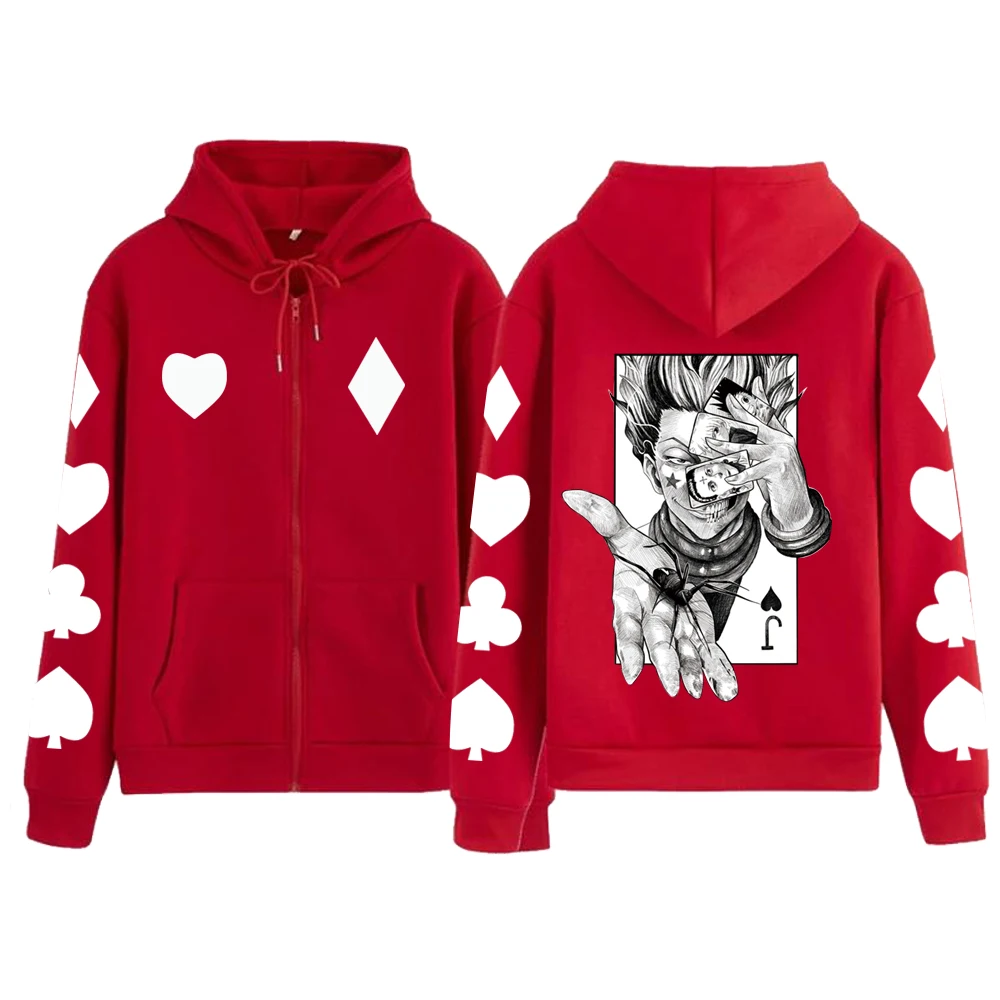 Аниме Hunter X Hisoka толстовки с длинным рукавом на молнии Пальто Harajuku повседневная