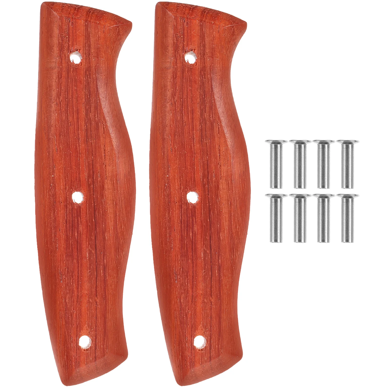 

2 Pcs Handle Knife Wood Replacement Manual Kitchen Handles Repair Making Supplies Wooden