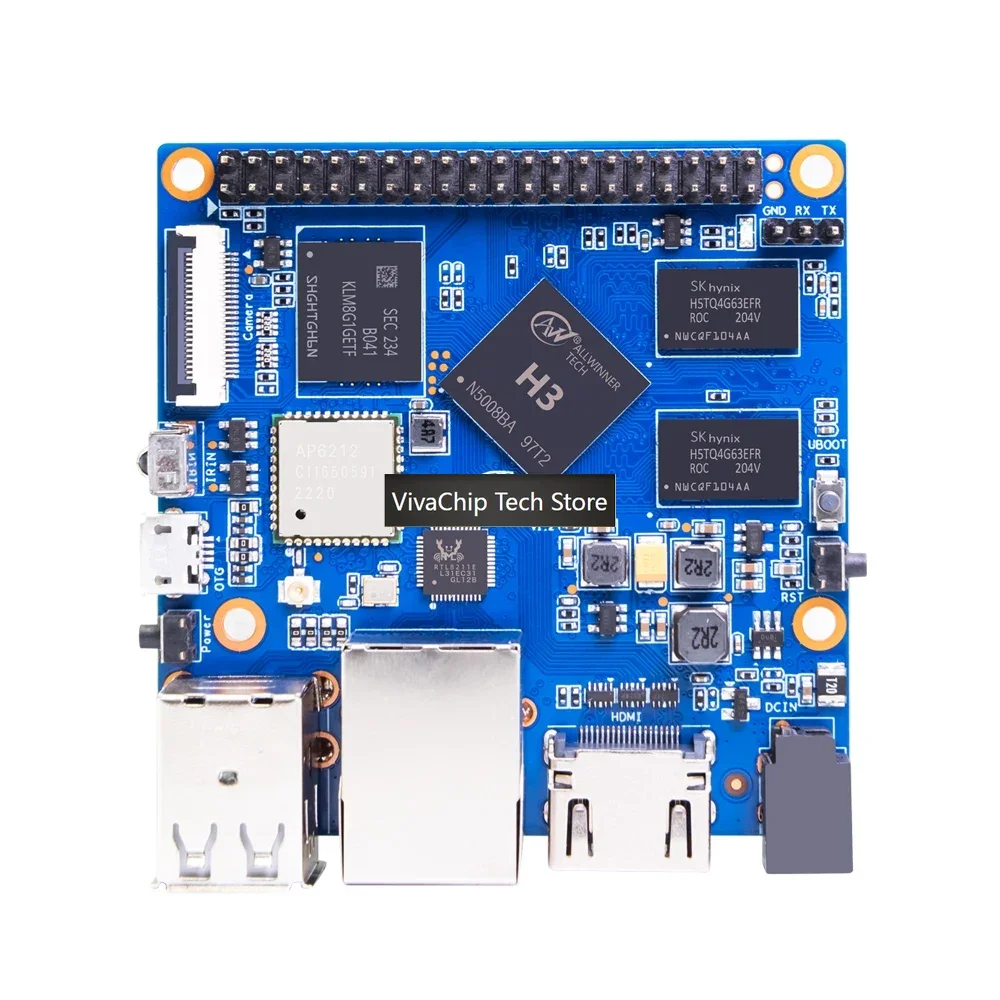 Фото VivaChip TechBanana Pi BPI-M2+ Plus Allwinner H3, четырехъядерный процессор Cortex-A7, 1 ГБ DDR3, 8 ГБ EMMC, поддержка HDMI, Wi-Fi, Bluetooth, CSI, работает с Android, Ubuntu №3