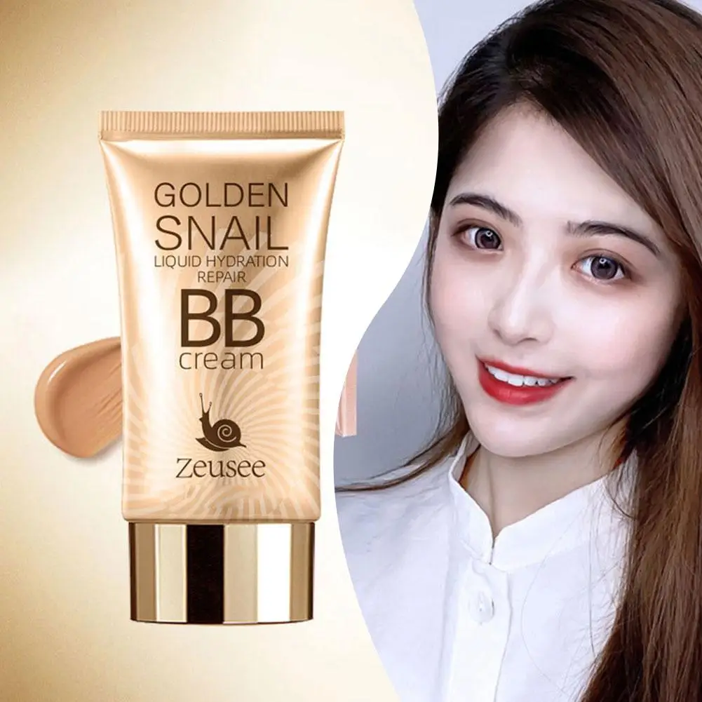 Солнцезащитный BB-крем с золотой улиткой Жидкая основа для лица макияжа фотокрем