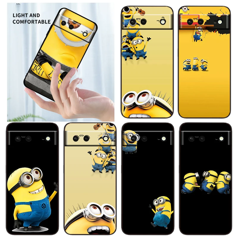

Anime Movie Minions Cute Phone Case For Google Pixel 7 6 Pro 6A 5A 5 4 4A XL 5G Black Shell Soft TPU Cover Fundas Coque