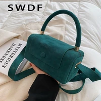 vintage scrub pu leather small crossbody suede shoulder bags for women 2022 winter luxury designer tote purses and handbags