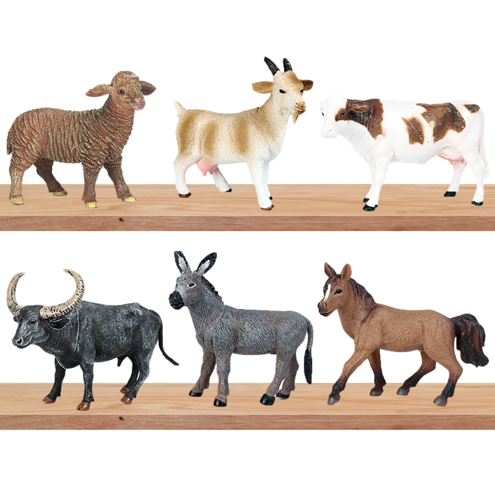 

Farm And Jungle Animals Farm Animal Figures 6Pcs Realistic Jungle Farm Animal Figurines Toys Cake Topper Ornaments For Farm