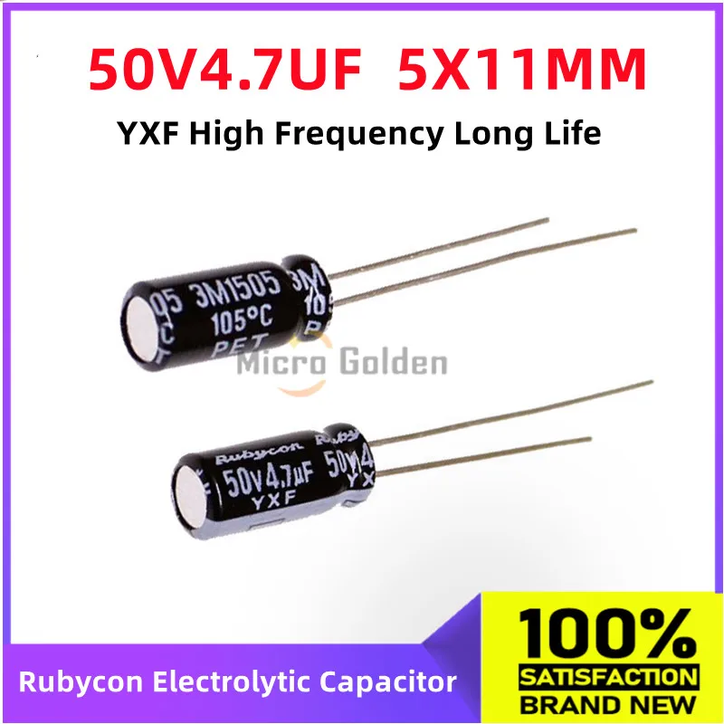 

(10pcs) Rubycon Imported Electrolytic Capacitor 50V 4.7UF 5X11MM Japanese Ruby YXF Series Long Life High-Frequency capacitance