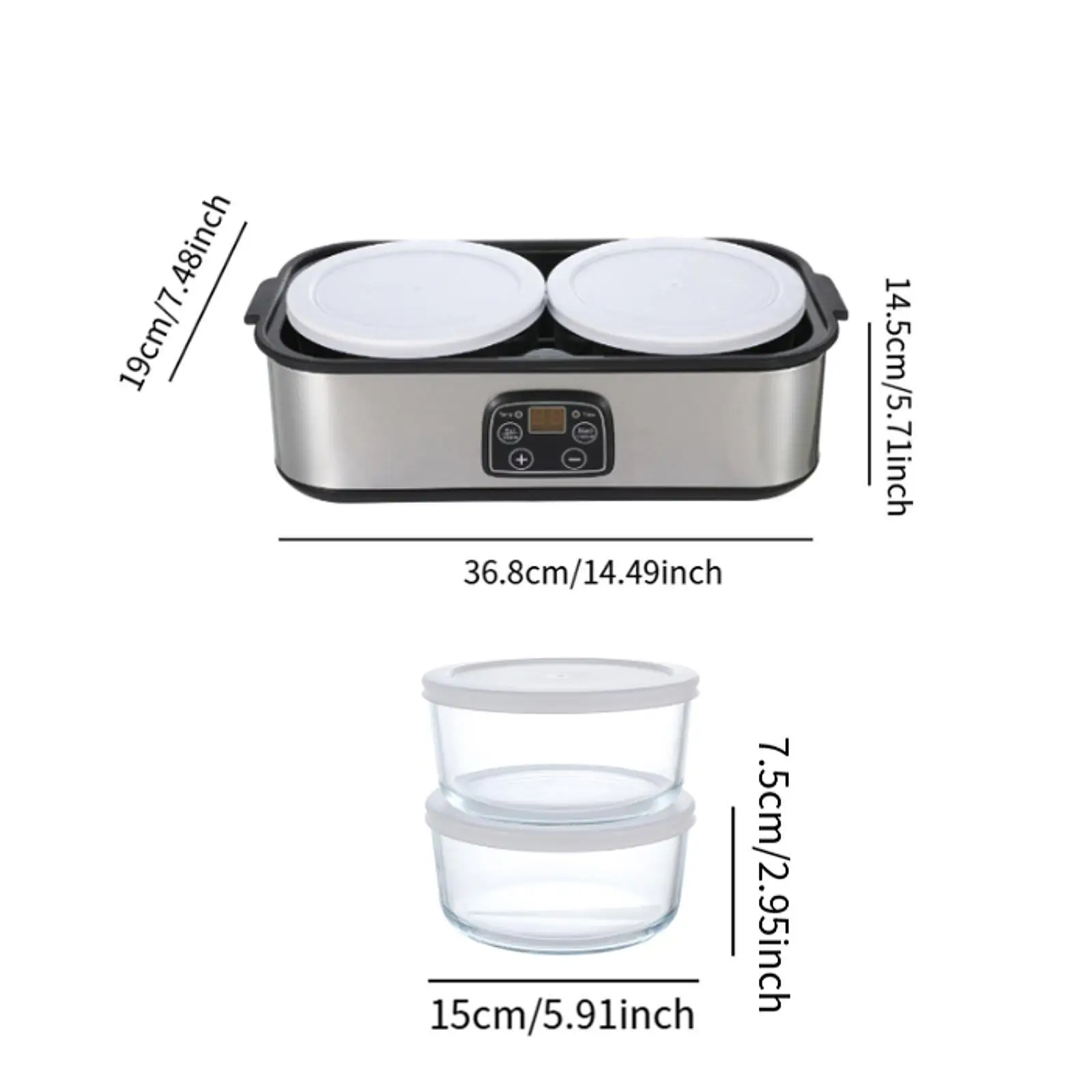 tomatic Yogurt Maker Temperature Control Adjustable Time 1.4L Yogurt Machine for Home Kitchen Restrant Apartment Dining Room