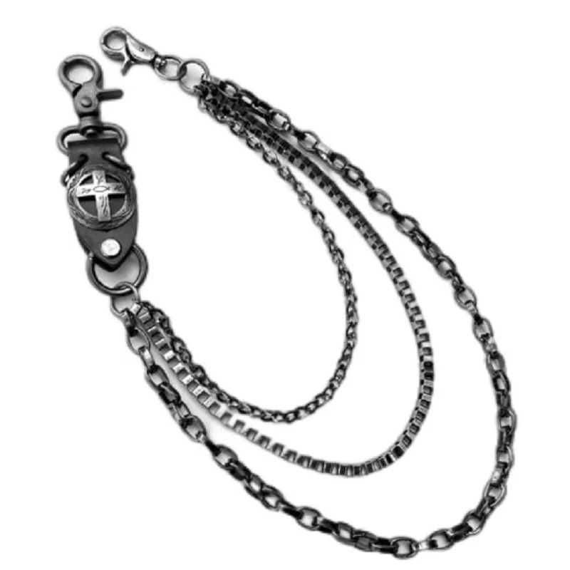 Многослойная цепочка для брюк Мужская Байкерская ключей из трех нитей джинсовая