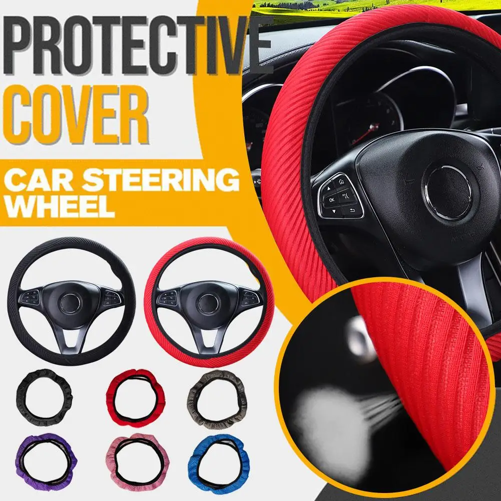 

Car Steering Wheel Cover Breathable For 37cm-38cm Car Handbrake Gear Cover Auto Interior Accessories Auto Decoration S9h6