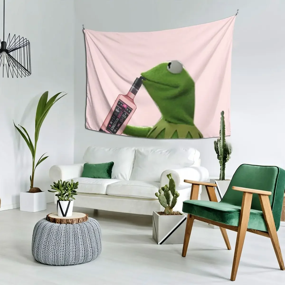 Кермит розовый белый гобелен предметы украшения стены на заказ японский декор
