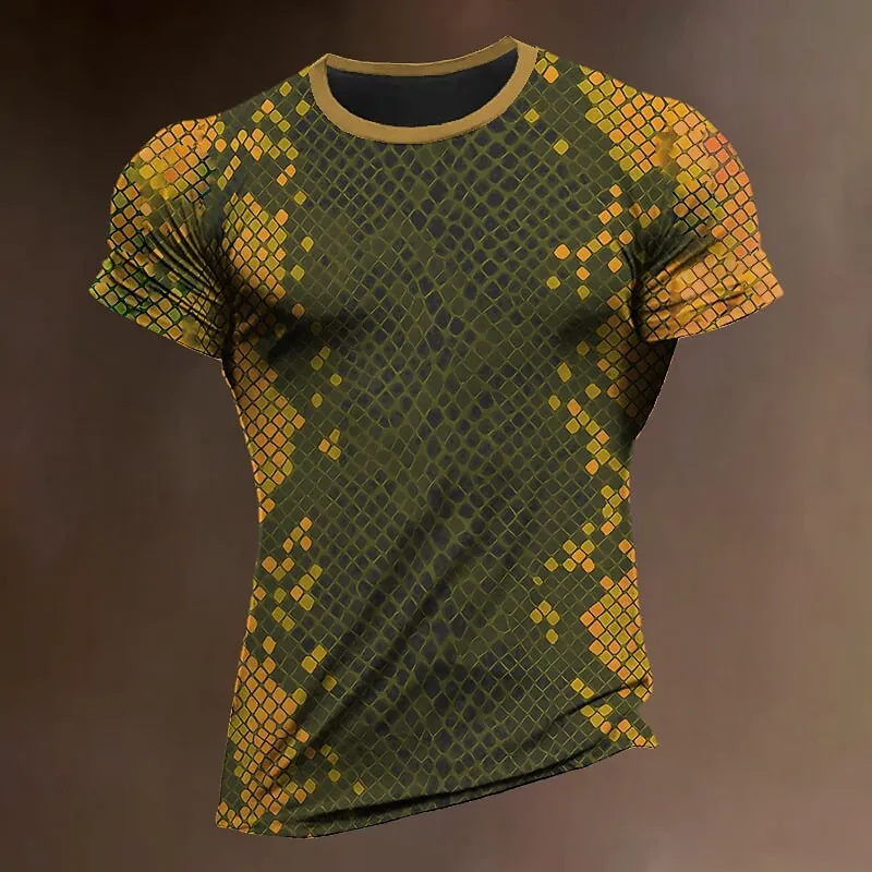 

Vintage Men's T Shirt Oversized Tees Graphic Geometic Tops 3D Print Daily Short Sleeve Streetwear Summer Fashion Men's Clothing