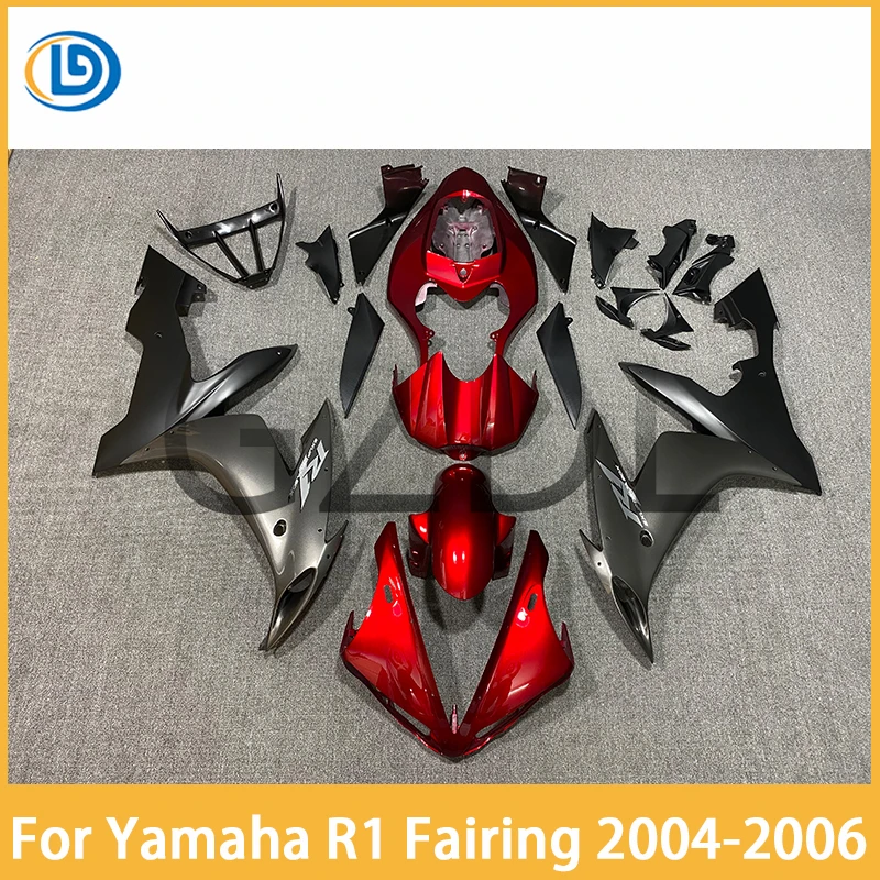 

Motorcycle Fairing Set Body Kit Plastic For Yamaha R1 YZFR1 YZF1000 2004 2005 2006 Accessories Injection Bodywork silvery red