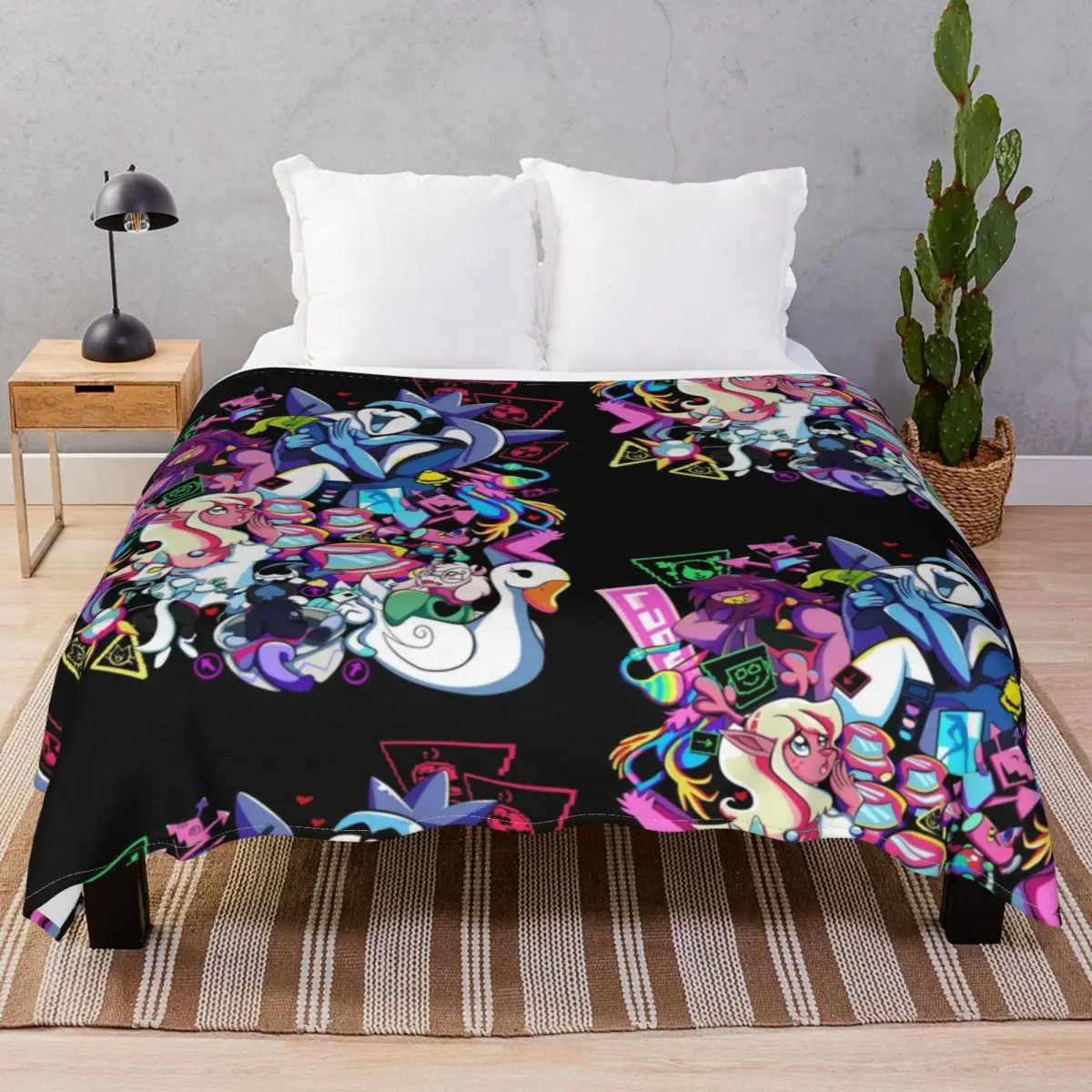 DELTARUNE Chapter Blanket Coral Fleece Summer Multi-function Throw Blankets for Bed Home Couch Travel Office