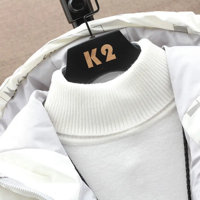 New winter warm down jacket Men's casual short thick warm coat men's hooded simple fashion white eiderdown jacket