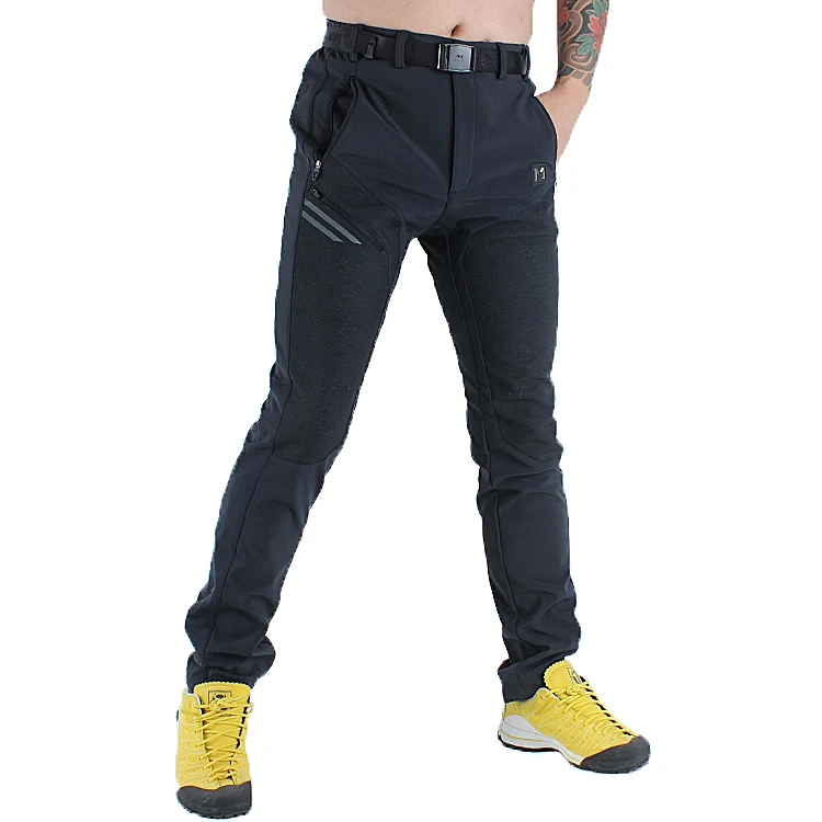 

Мужские зимние мягкие флисовые эластичные водонепроницаемые ветрозащитные походные брюки с шерстяной подкладкой