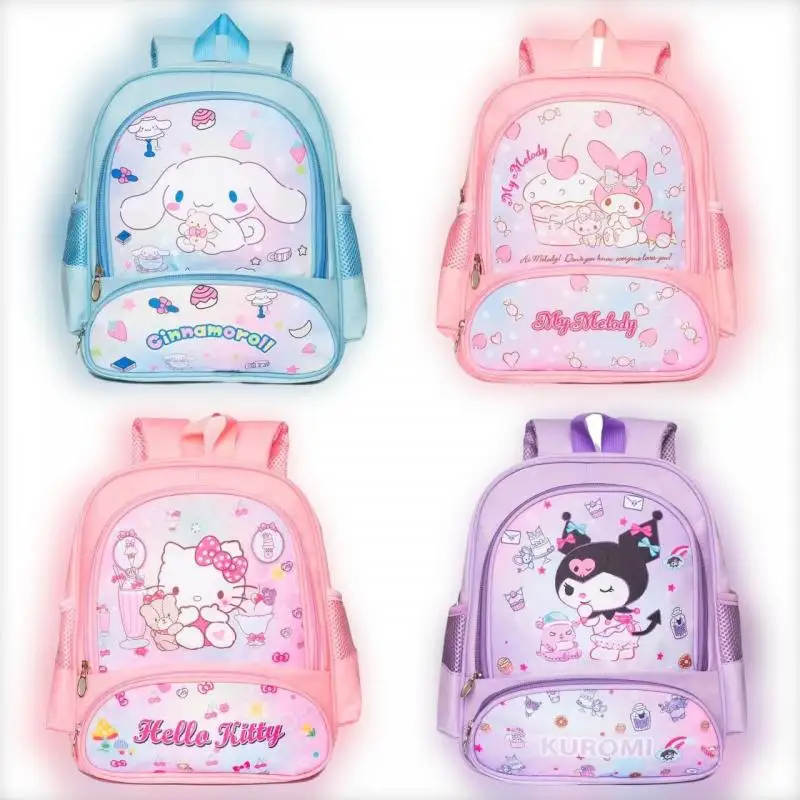 

Sanrio Hello Kitty Cartoon Children Schoolbag Kawaii Anime Kuromi Cinnamoroll Kindergarten Shoulder Bag Reduce Burden Backpack