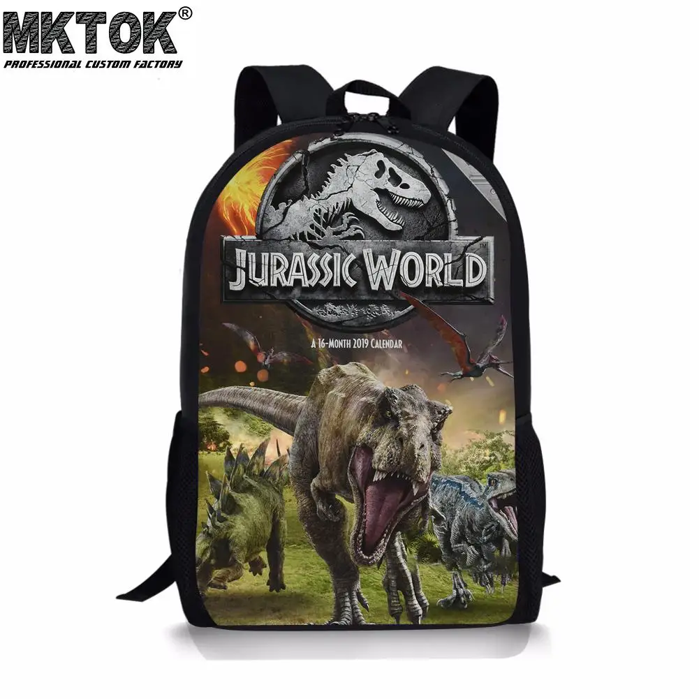 Jurassic World Dinosaur Print Children's Backpack Custom Students Satchel Waterproof Boy School Bags Free Shipping