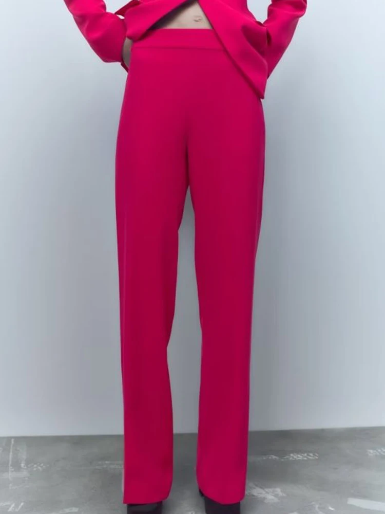 

Женские прямые брюки на молнии Kumsvag, однотонные повседневные Элегантные уличные брюки на пуговицах, одежда для лета, 2022