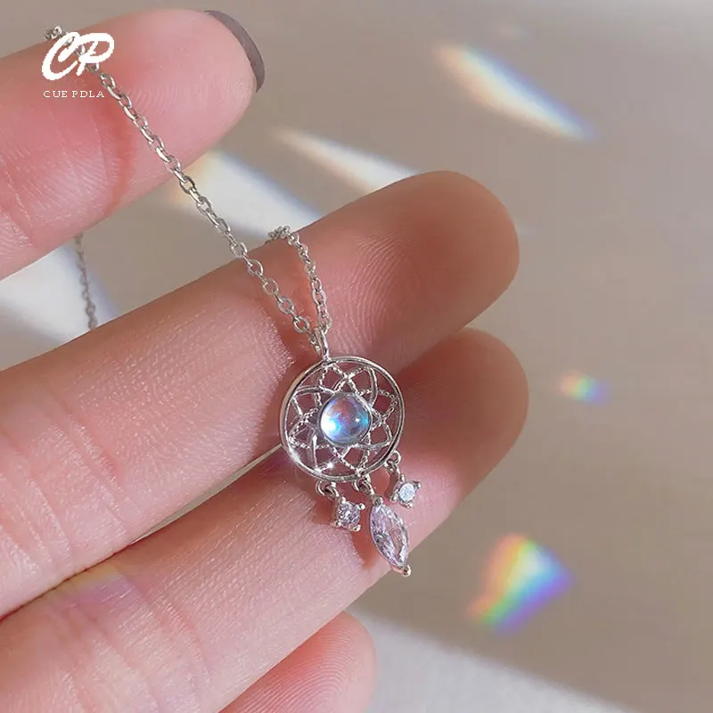 

Tassel Moonstone Charm Necklace for Women Creative Pendant Elegant Party Necklaces Jewelry