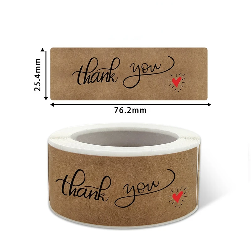 

Thank you Kraft paper label sticker sticker seal sticker handwritten rectangular kraft sticker self-adhesive paper book label