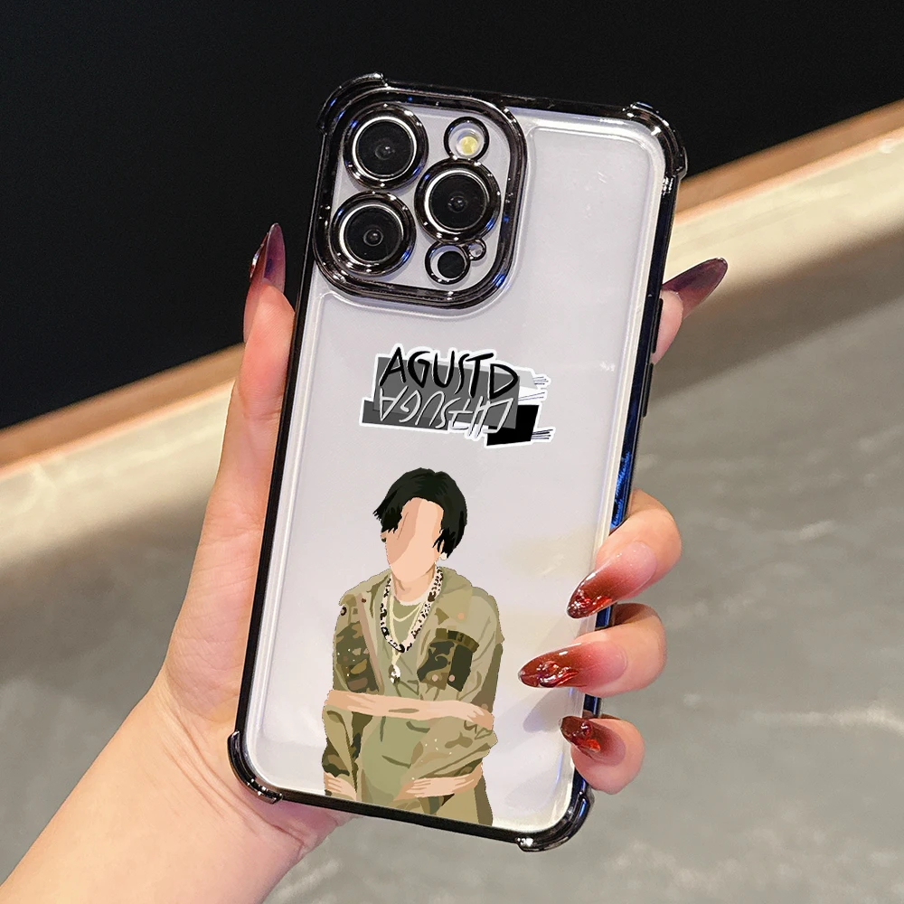 Чехол для телефона S-SUGA A-Agust D для Xiaomi Redmi Note 14 13 12 11 10 9 14C 13C 12C 10C 9C Pro Plus 4G 5G Прозрачный чехол с защитой от падения (art.: 3920cdeb171f1) - 3920cdeb171f1
