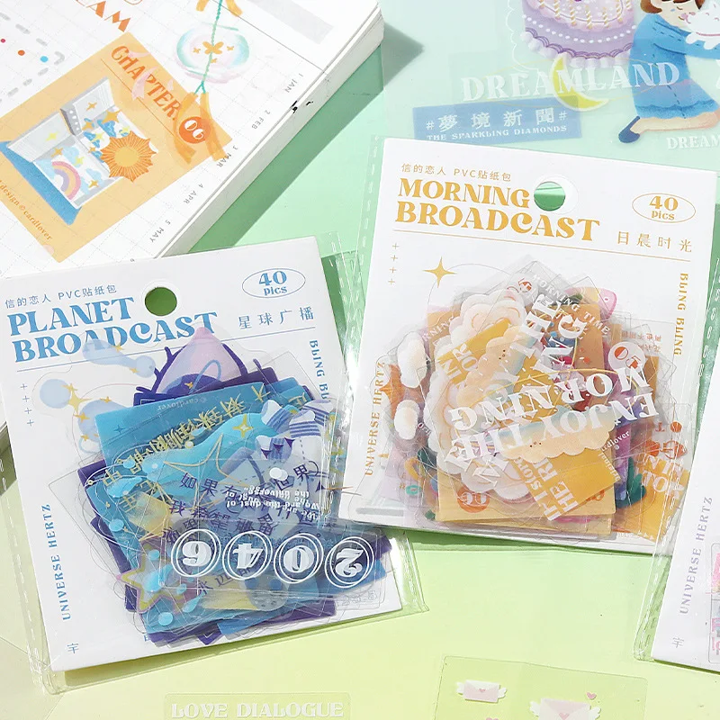 

40pcs/1lot Kawaii Stationery Stickers Cosmic Hertz FM23.5 Diary Decorative Mobile Stickers Scrapbooking DIY Craft Stickers