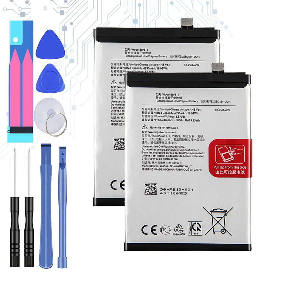 

BLP813 Replacement Battery for One Plus Oneplus Nord N100 BE2011, BE2012, BE2015 Bateira 5000mAh