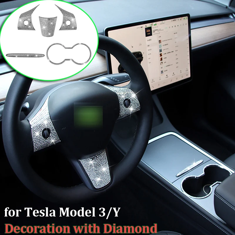 

Для рулевой панели Tesla Model 3 Y, аксессуары для украшения интерьера, подстаканник, задняя вентиляционная решетка, металлический декор