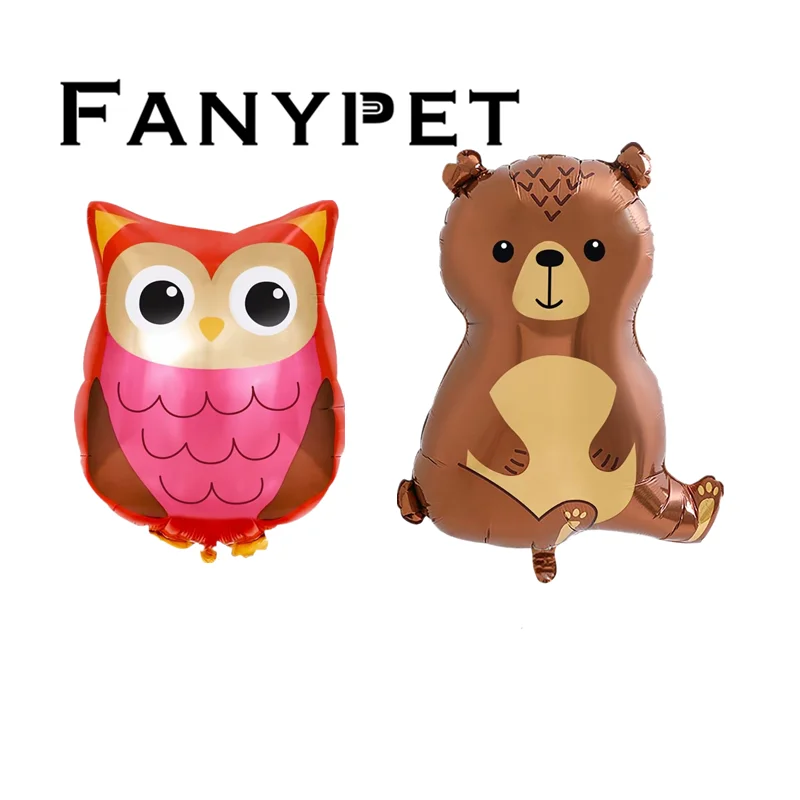 

2pcs Owl Bear Aluminum Film Balloons Jungle Safari Animal Cartoon Helium Ballon Kids Toys Baby Shower Birthday Party Decorations