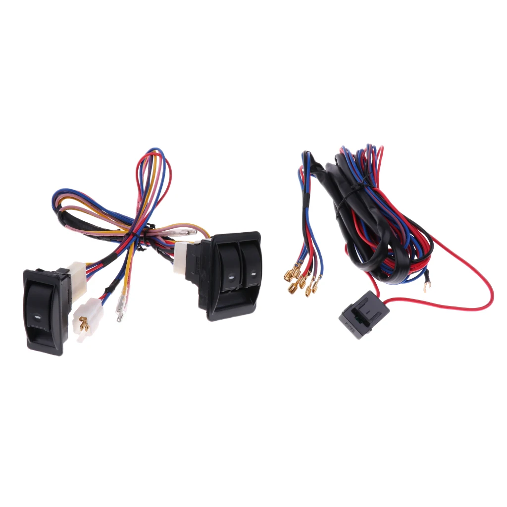 

12V Power Window Switch with Wiring Harness Switch Holder