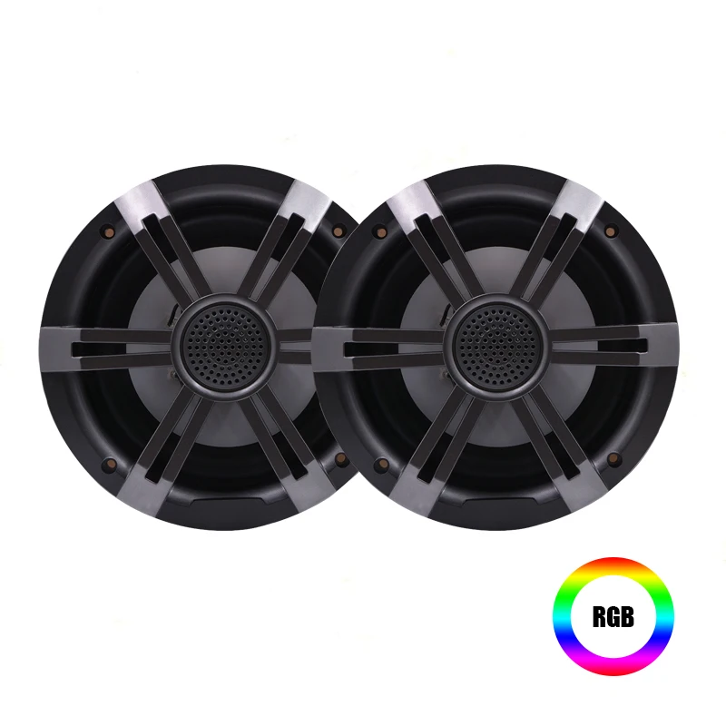 Морские колонки с RGB, 6,5 дюйма, 150 Вт * 2-сторонние, 2 шт., черные, IP66 Водонепроницаемые, изготовлены для лодки, музыки
