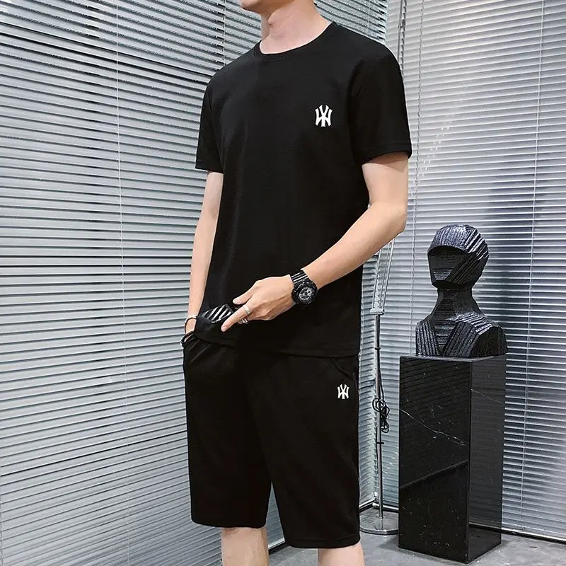 2023 summer new Luxury goods casual suit men's fashion trend youth short sleeve shorts sports